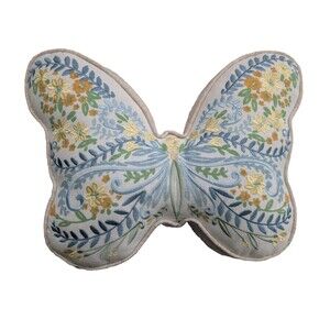 Lillian August Home Butterfly Shaped Floral Embroidered Decorative Throw Pillow
